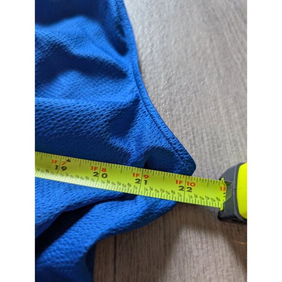 Kenneth Cole Womens Draped Neck Sleeveless Blouse 1X Blue Textured Fabric - Picture 4 of 5